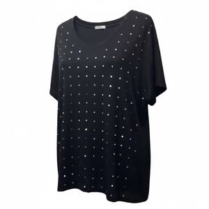 GeeGee rhinestone v neck top. Size XL